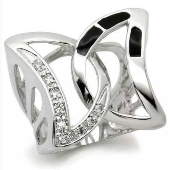 Infinity Rhodium Ring Crystal - Picture 2 of 4